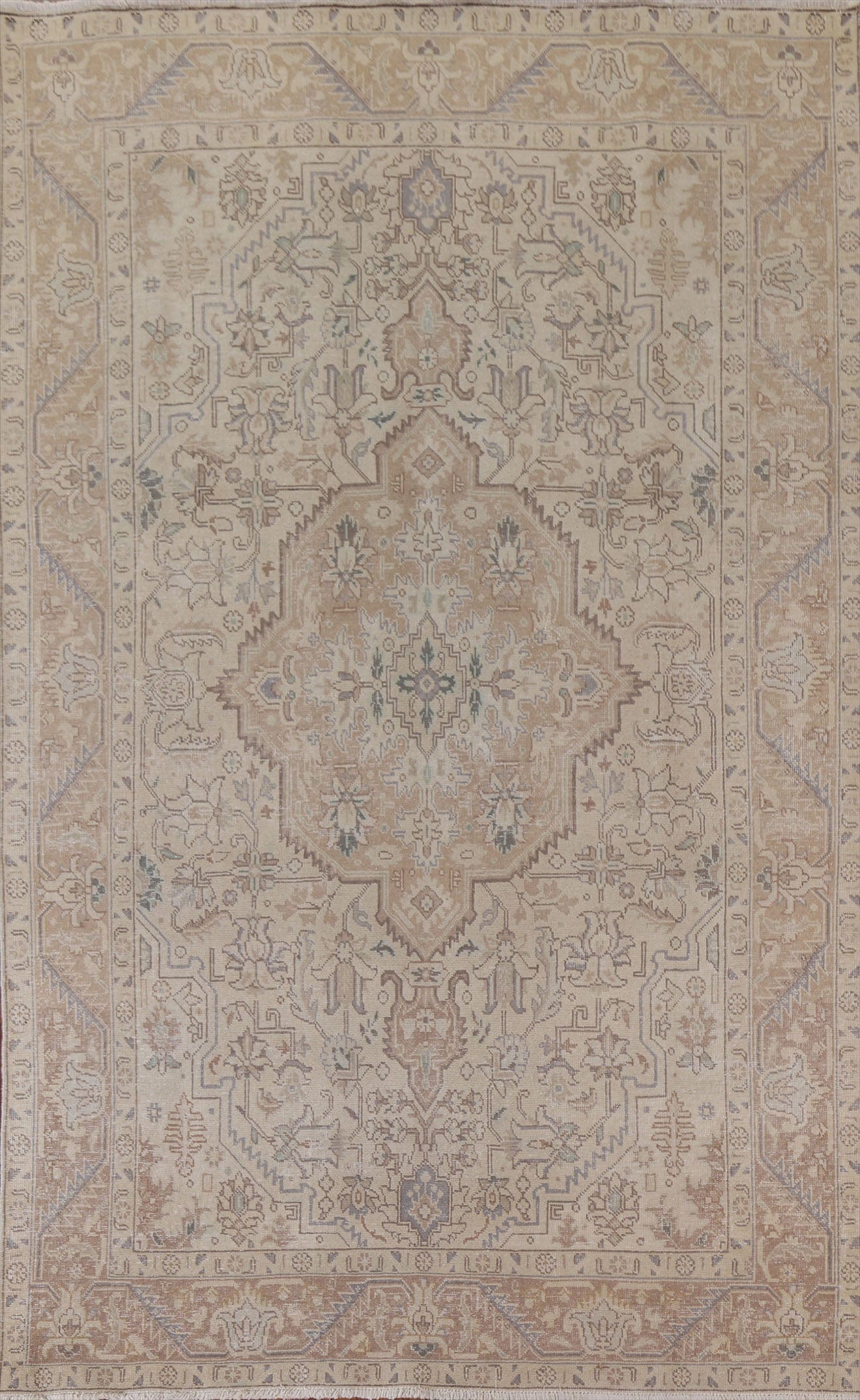 Distressed Wool Tabriz Persian Area Rug 6x10