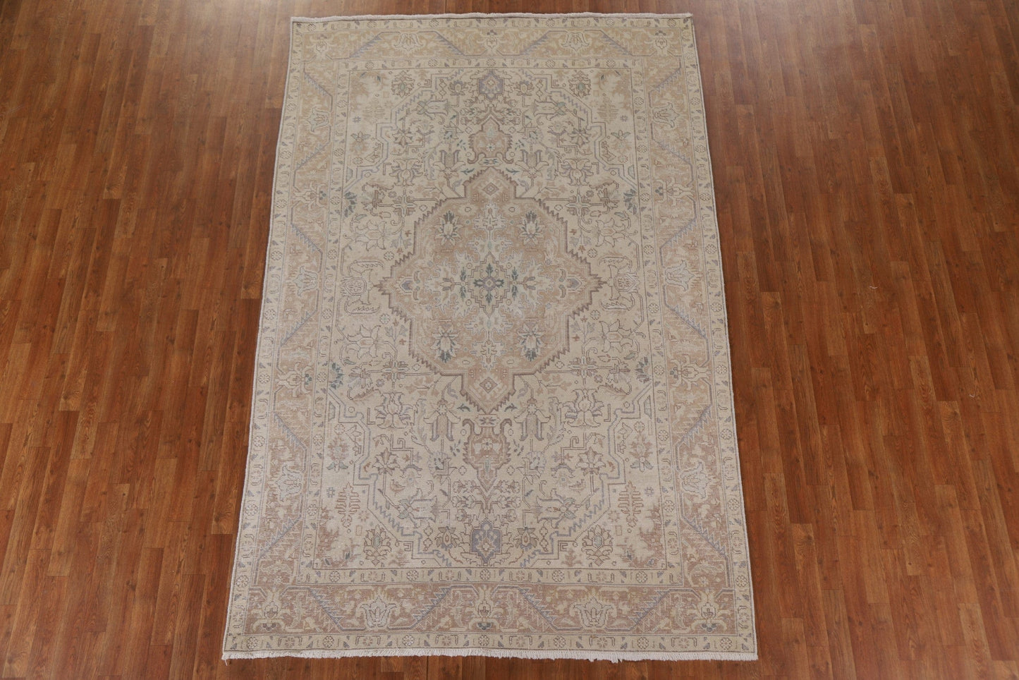 Distressed Wool Tabriz Persian Area Rug 6x10