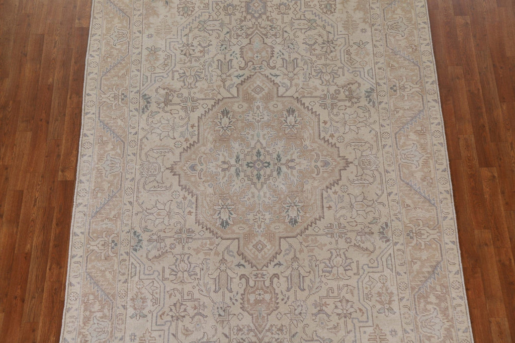 Distressed Wool Tabriz Persian Area Rug 6x10