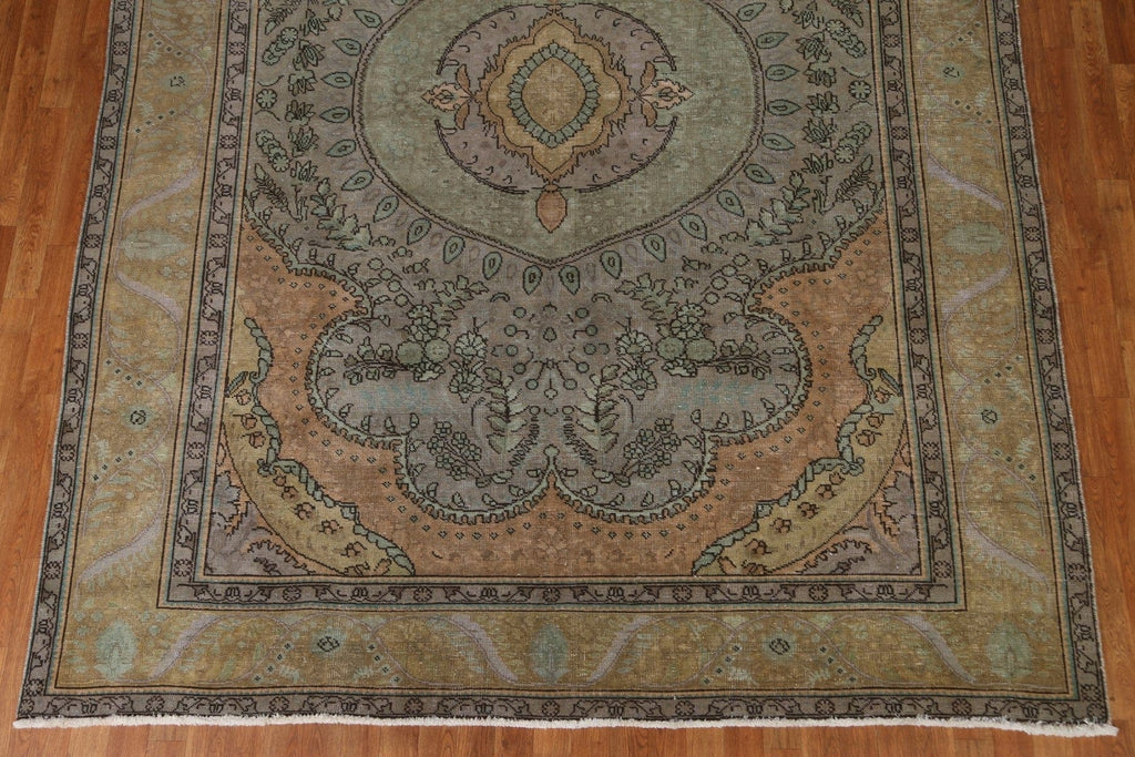 Distressed Over-Dyed Tabriz Persian Area Rug 8x11