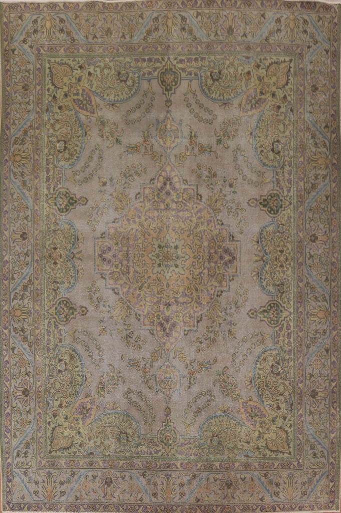 Distressed Over-Dyed Tabriz Persian Area Rug 10x13