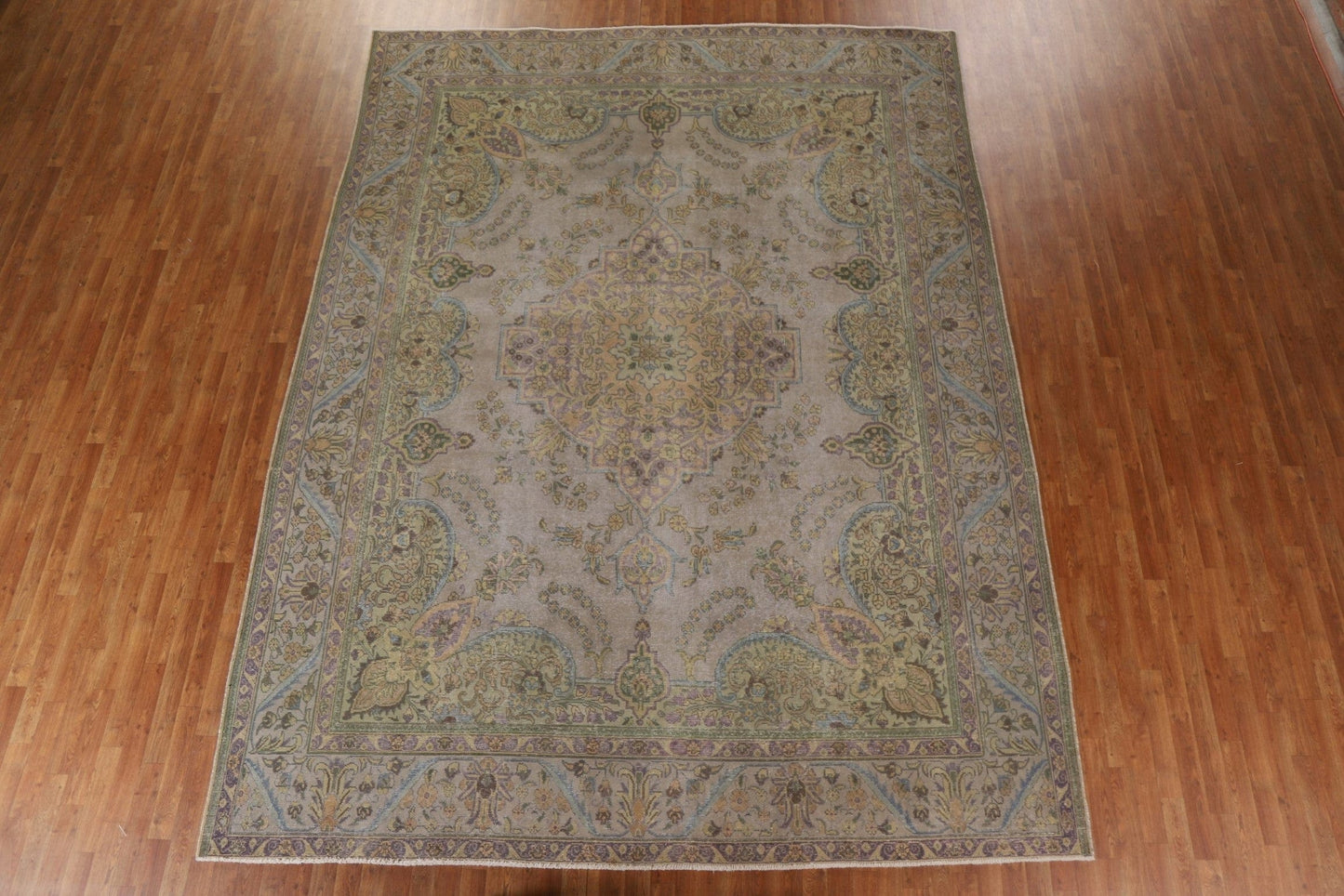 Distressed Over-Dyed Tabriz Persian Area Rug 10x13