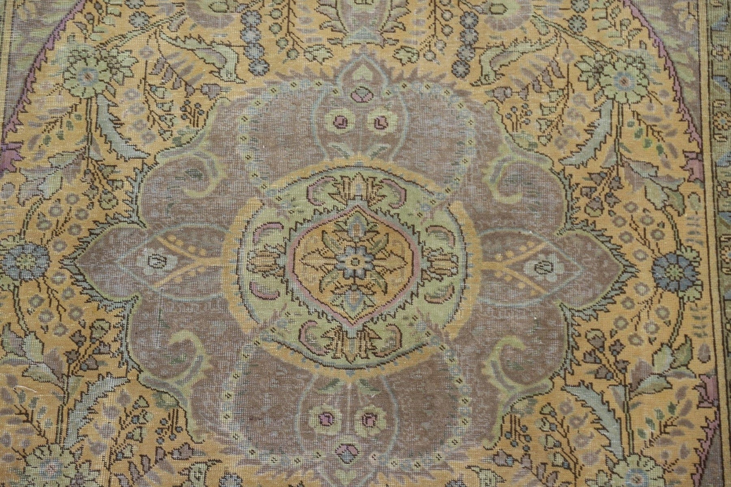 Floral Over-Dyed Tabriz Persian Area Rug 7x10