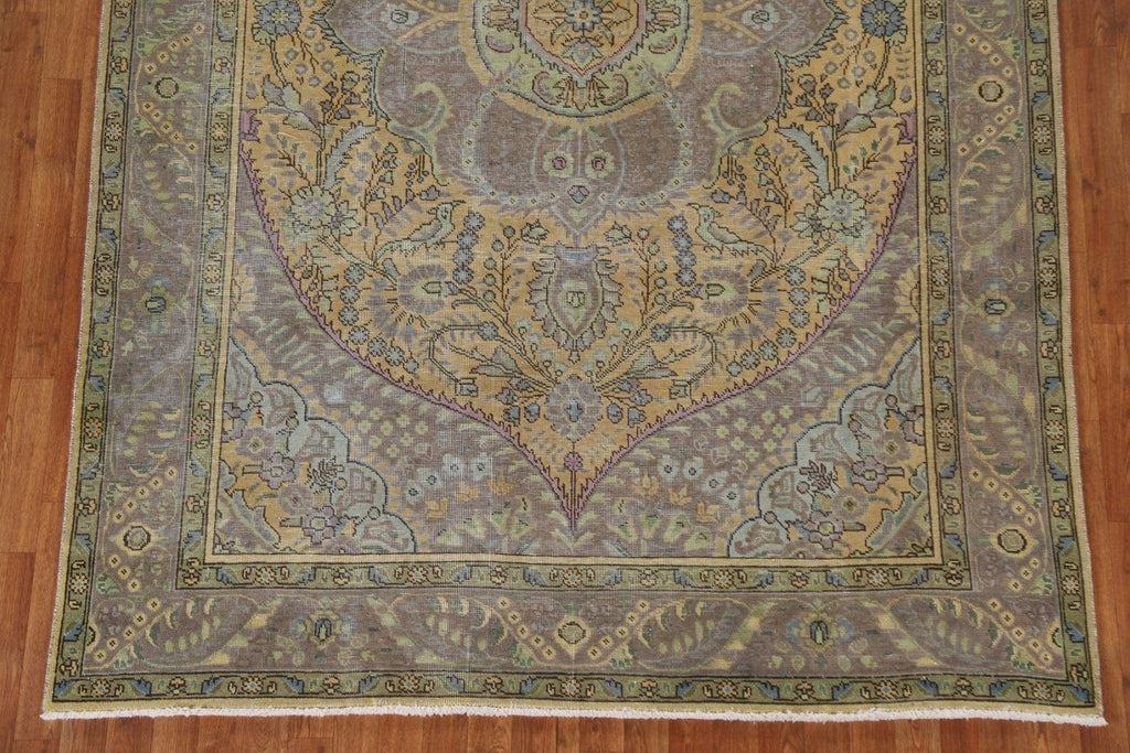 Floral Over-Dyed Tabriz Persian Area Rug 7x10