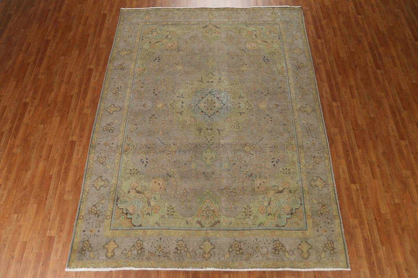 Distressed Over-Dyed Tabriz Persian Area Rug 8x11