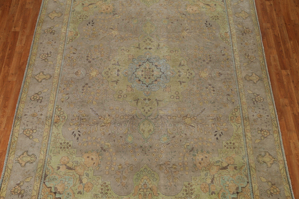 Distressed Over-Dyed Tabriz Persian Area Rug 8x11