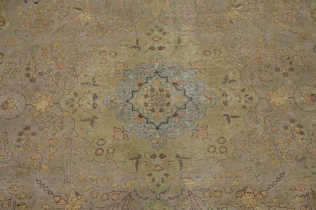 Distressed Over-Dyed Tabriz Persian Area Rug 8x11