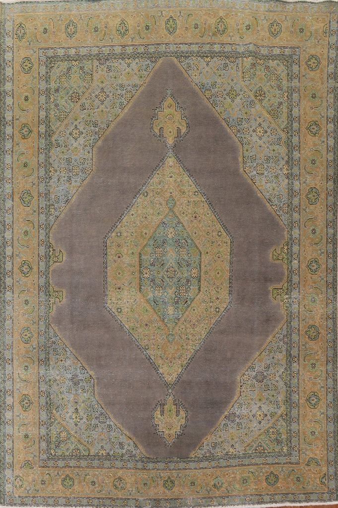 Geometric Over-Dyed Tabriz Persian Area Rug 8x11