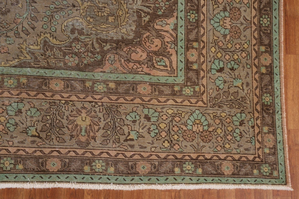 Distressed Over-Dyed Tabriz Persian Area Rug 10x13