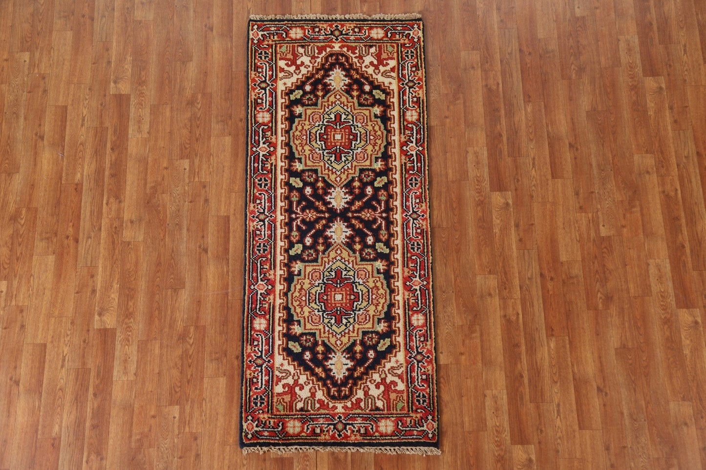 Geometric Heriz Serapi Runner Rug 2x6