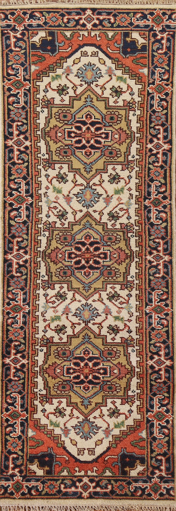 Ivory Heriz Serapi Oriental Runner Rug 3x8