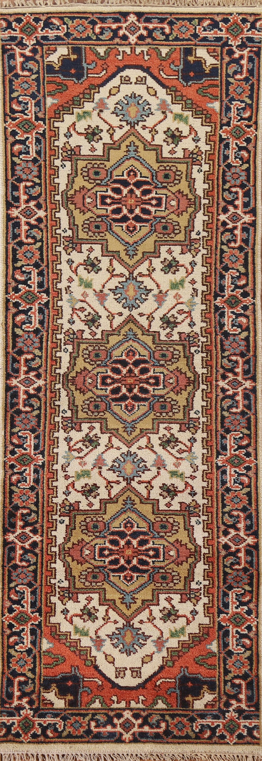 Ivory Heriz Serapi Oriental Runner Rug 3x8