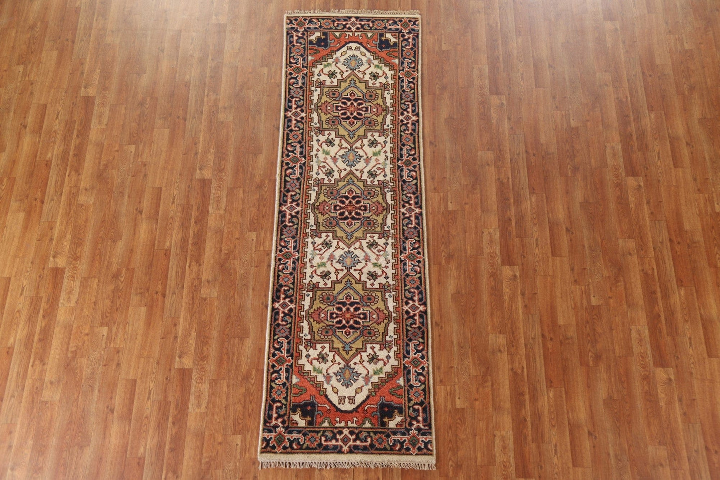 Ivory Heriz Serapi Oriental Runner Rug 3x8