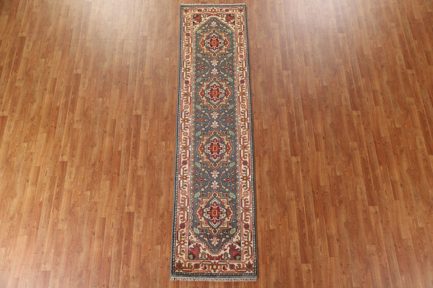 Handmade Heriz Serapi Wool Runner Rug 3x10