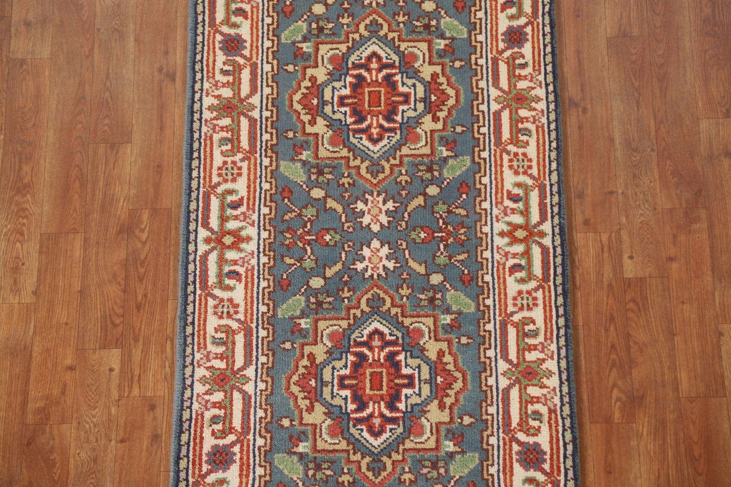 Handmade Heriz Serapi Wool Runner Rug 3x10