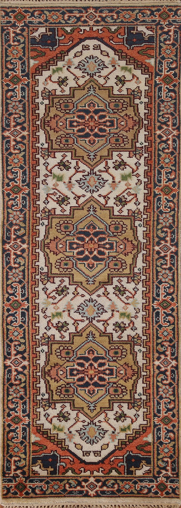 Geometric Heriz Serapi Runner Rug 2x8