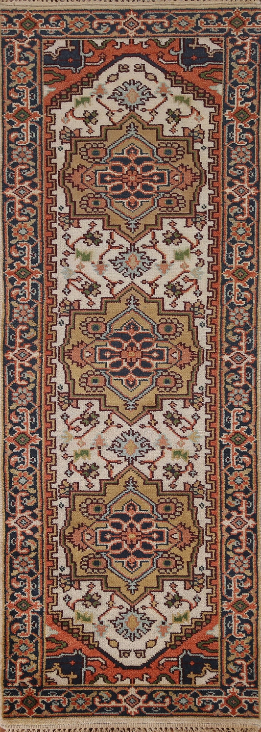 Geometric Heriz Serapi Runner Rug 2x8