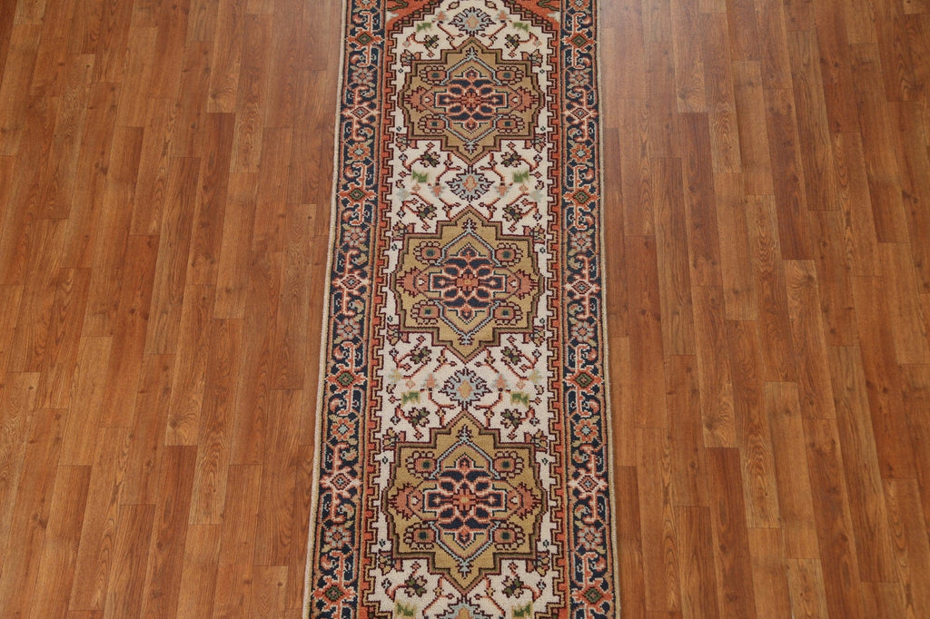 Geometric Heriz Serapi Runner Rug 2x8