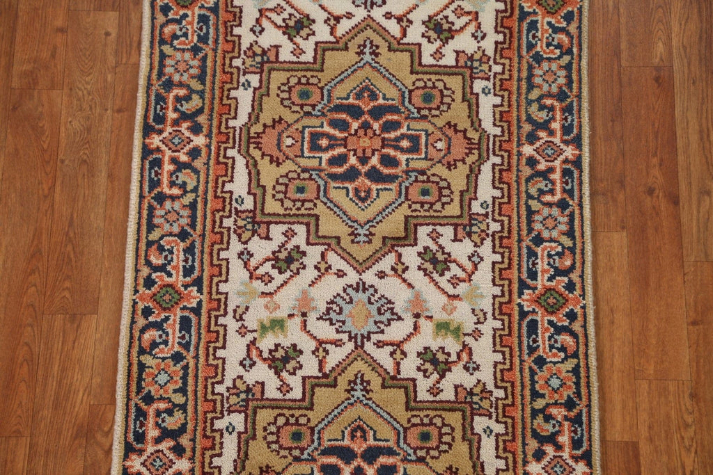 Geometric Heriz Serapi Runner Rug 2x8