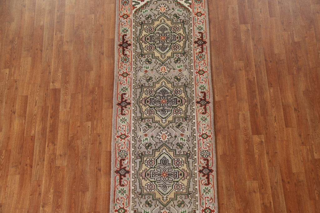 Geometric Heriz Serapi Runner Rug 3x8