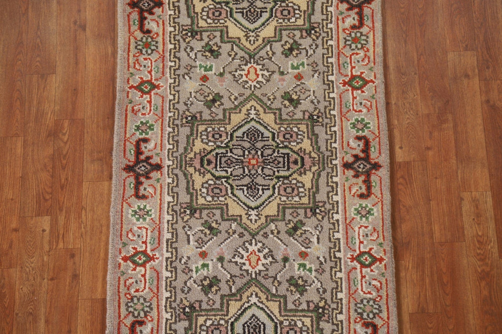 Geometric Heriz Serapi Runner Rug 3x8