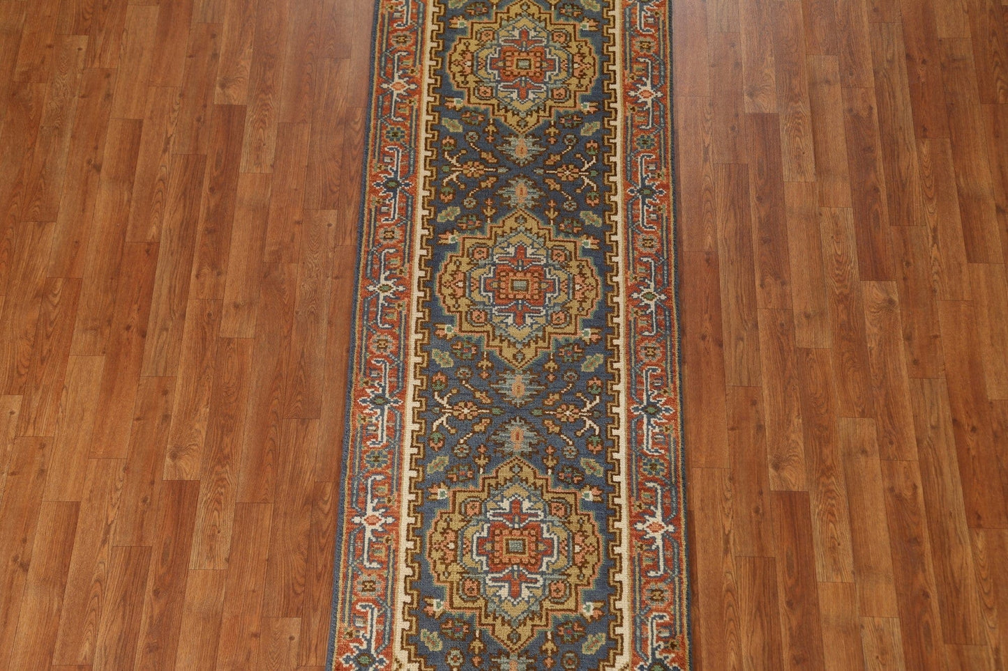 Wool Heriz Serapi Oriental Runner Rug 3x8