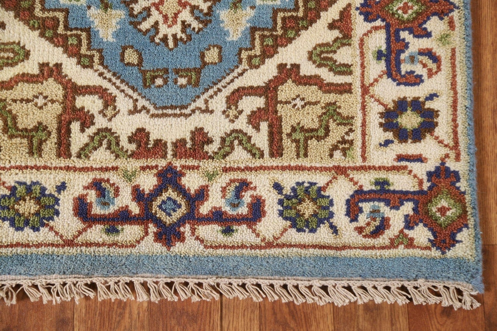 Light Blue Heriz Serapi Runner Rug 2x6