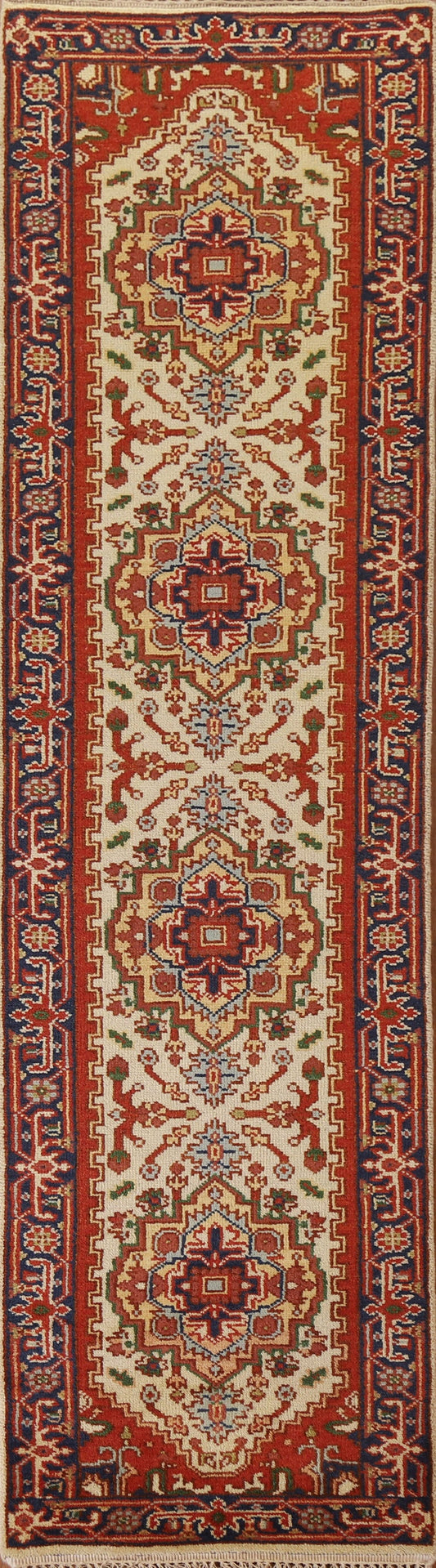 Geometric Heriz Serapi Oriental Runner Rug 3x10