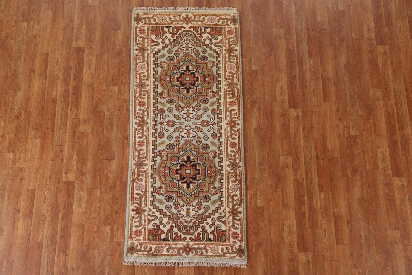 Geometric Heriz Serapi Oriental Runner Rug 3x8