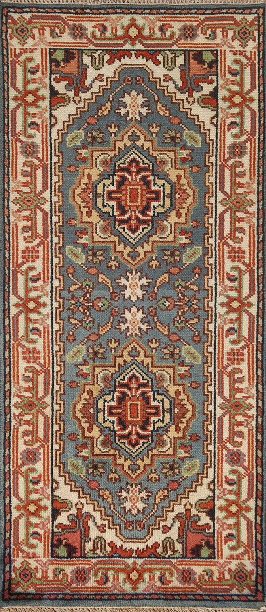 Light Blue Heriz Serapi Oriental Rug 3x6