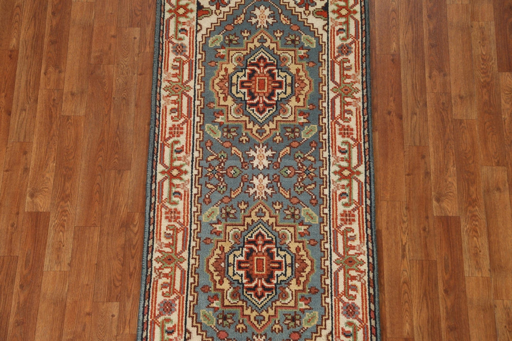 Light Blue Heriz Serapi Oriental Rug 3x6