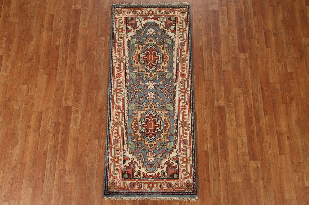 Light Blue Heriz Serapi Oriental Rug 3x6