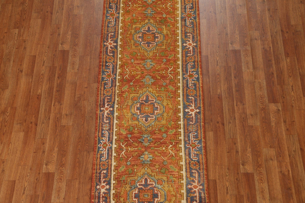 Geometric Heriz Serapi Runner Rug 3x10