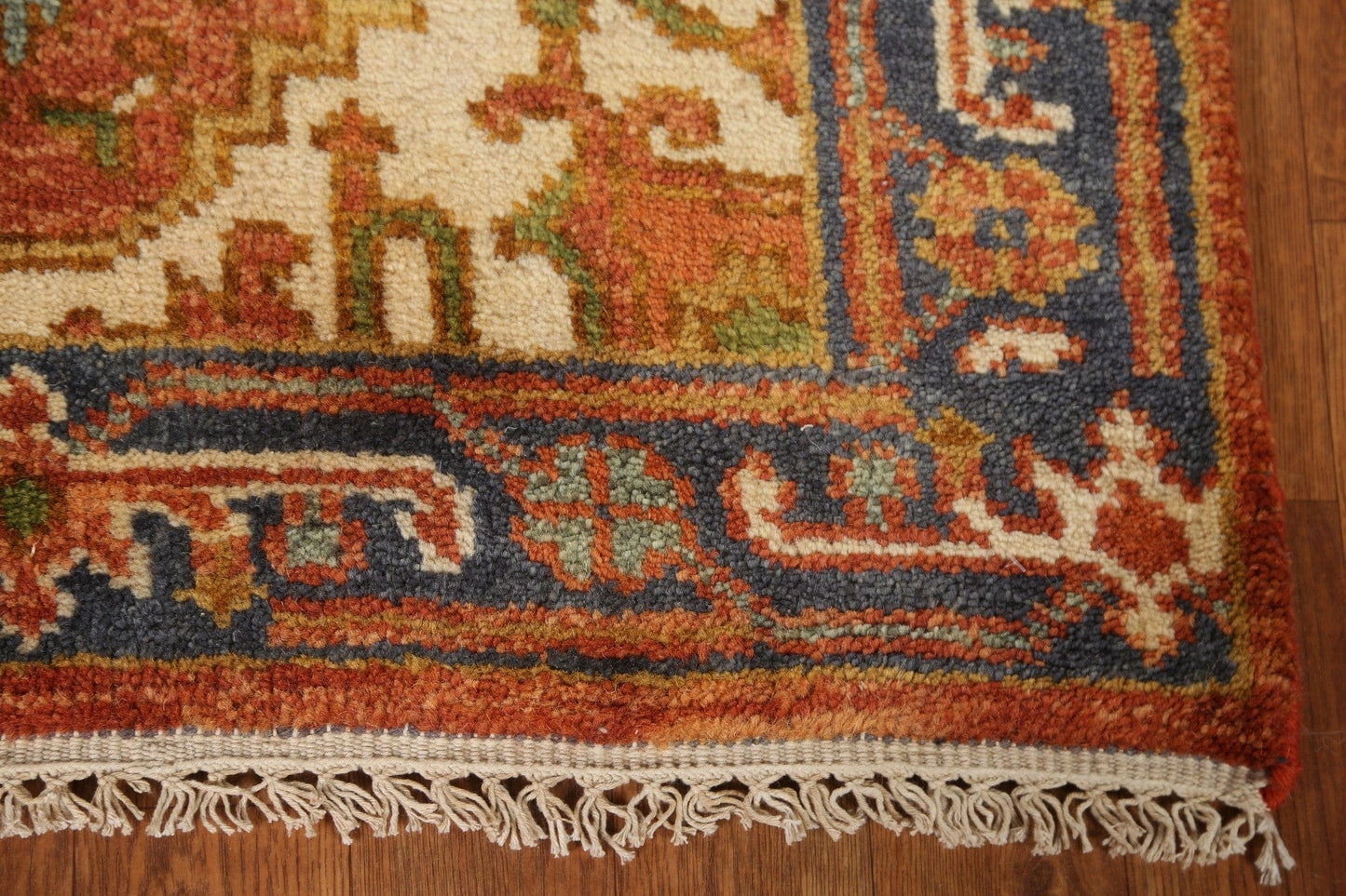 Geometric Heriz Serapi Runner Rug 3x10