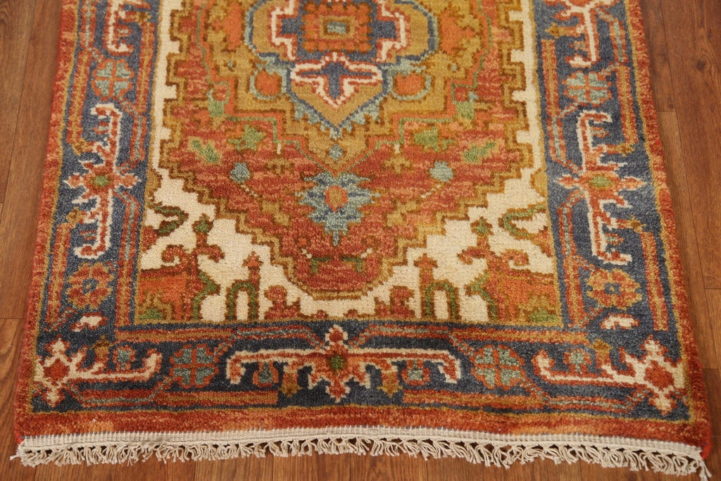 Geometric Heriz Serapi Runner Rug 3x10