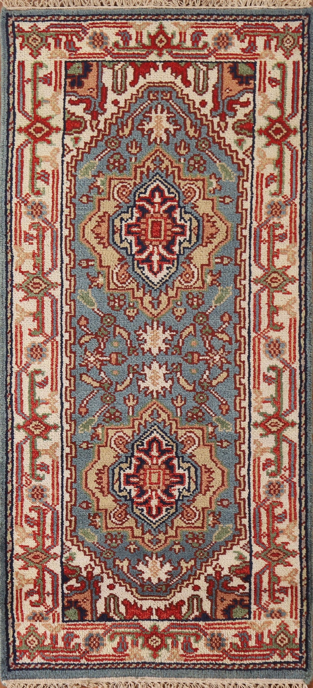 Light Blue Heriz Serapi Oriental Rug 3x6