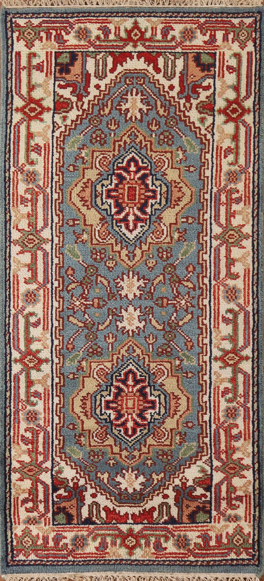 Light Blue Heriz Serapi Oriental Rug 3x6