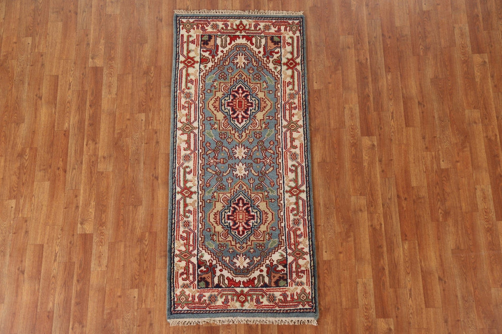 Light Blue Heriz Serapi Oriental Rug 3x6