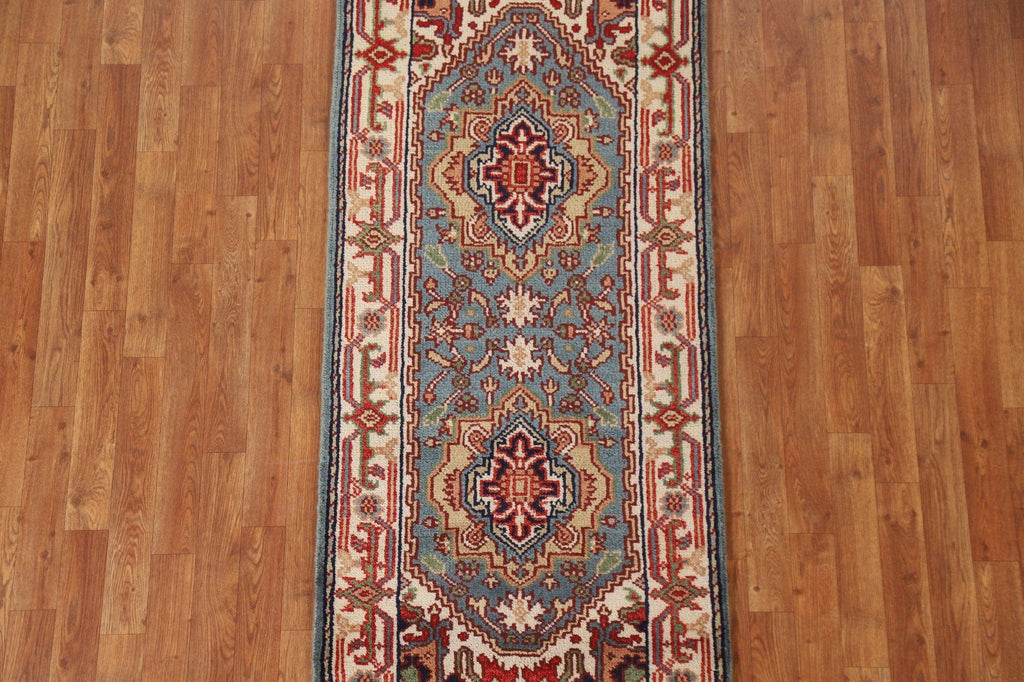 Light Blue Heriz Serapi Oriental Rug 3x6