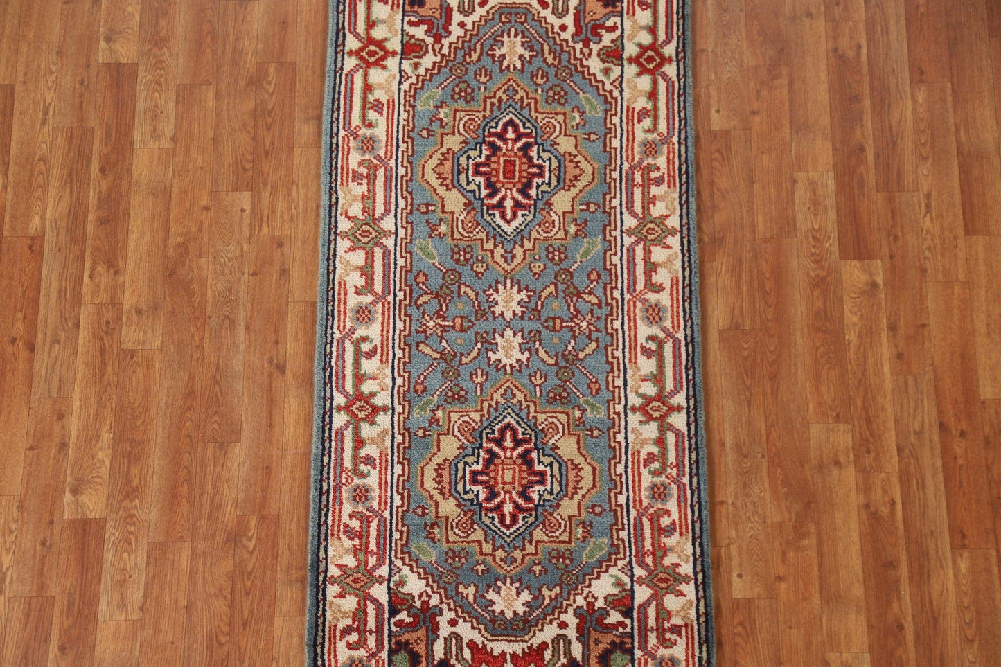 Light Blue Heriz Serapi Oriental Rug 3x6