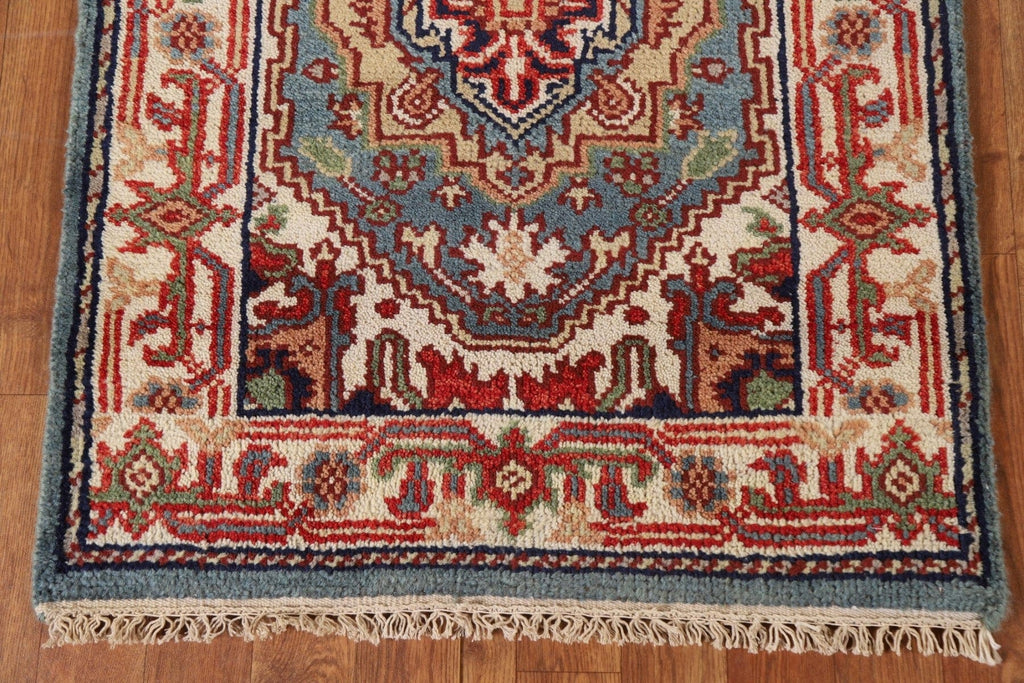 Light Blue Heriz Serapi Oriental Rug 3x6