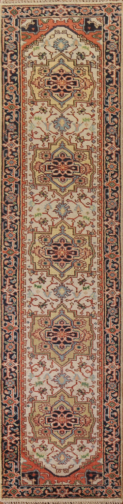 Geometric Heriz Serapi Runner Rug 3x12