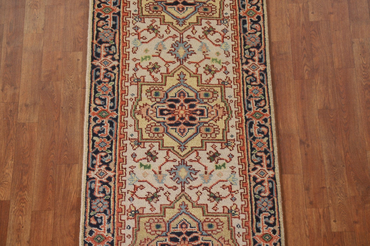 Geometric Heriz Serapi Runner Rug 3x12