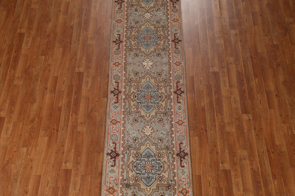 Handmade Heriz Serapi Runner Rug 2x11