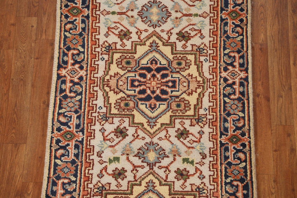 Geometric Heriz Serapi Runner Rug 3x10