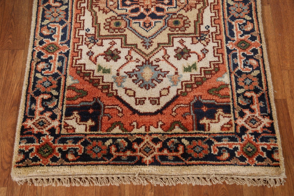 Geometric Heriz Serapi Runner Rug 3x10