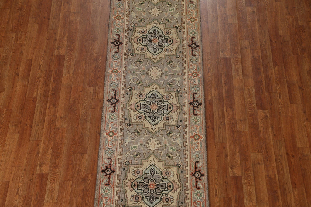 Handmade Heriz Serapi Wool Runner Rug 3x10