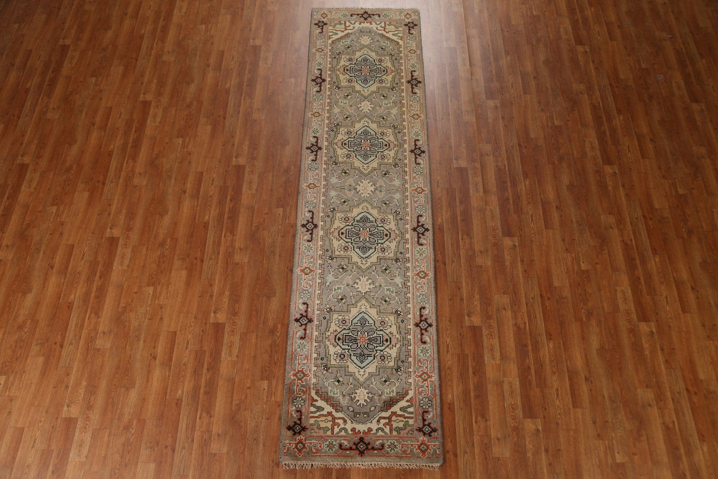 Handmade Heriz Serapi Wool Runner Rug 3x10