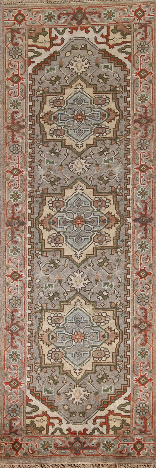 Gray Heriz Serapi Oriental Runner Rug 3x8