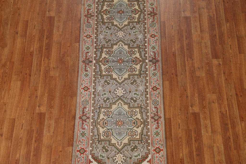 Gray Heriz Serapi Oriental Runner Rug 3x8